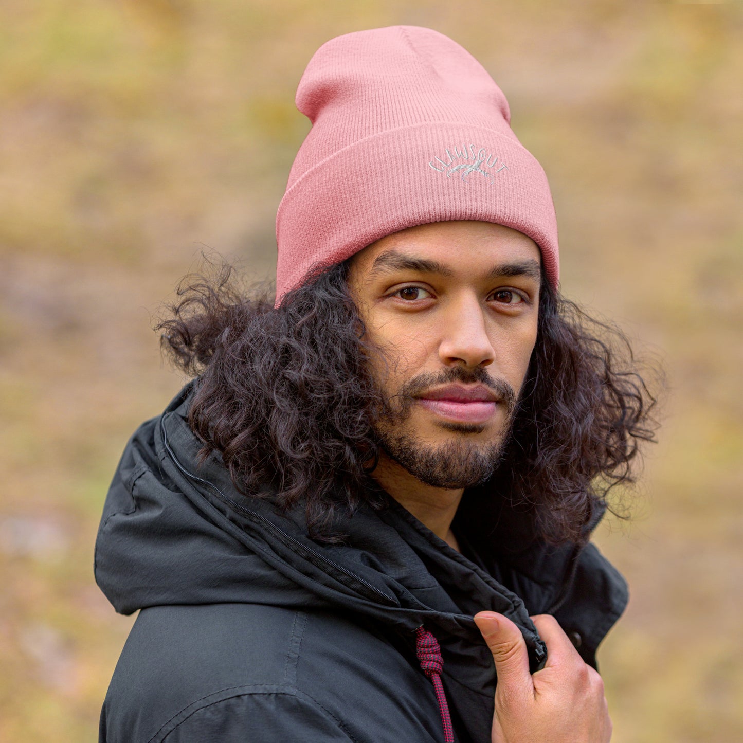 CLAWSOUT Brand Cuffed Beanie with white embroidery