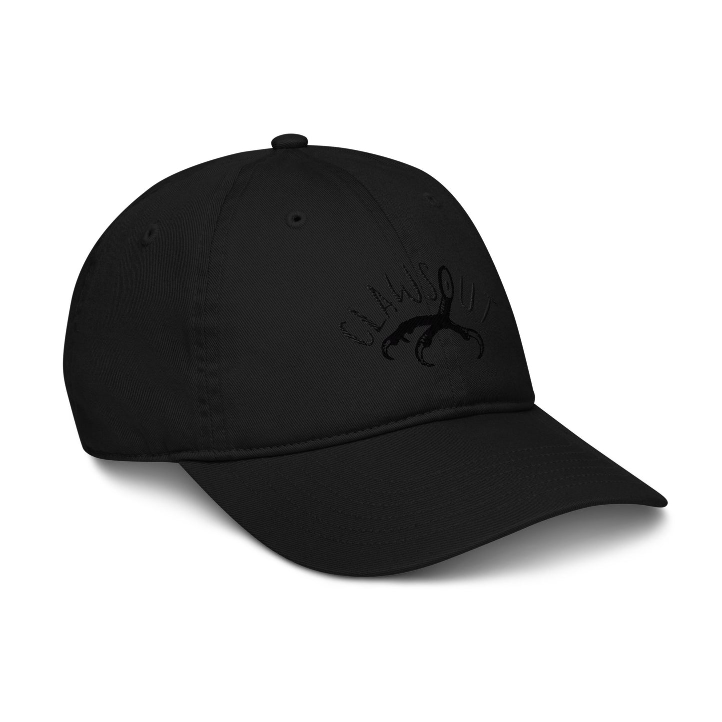 CLAWSOUT brand organic dad hat- black embroidery