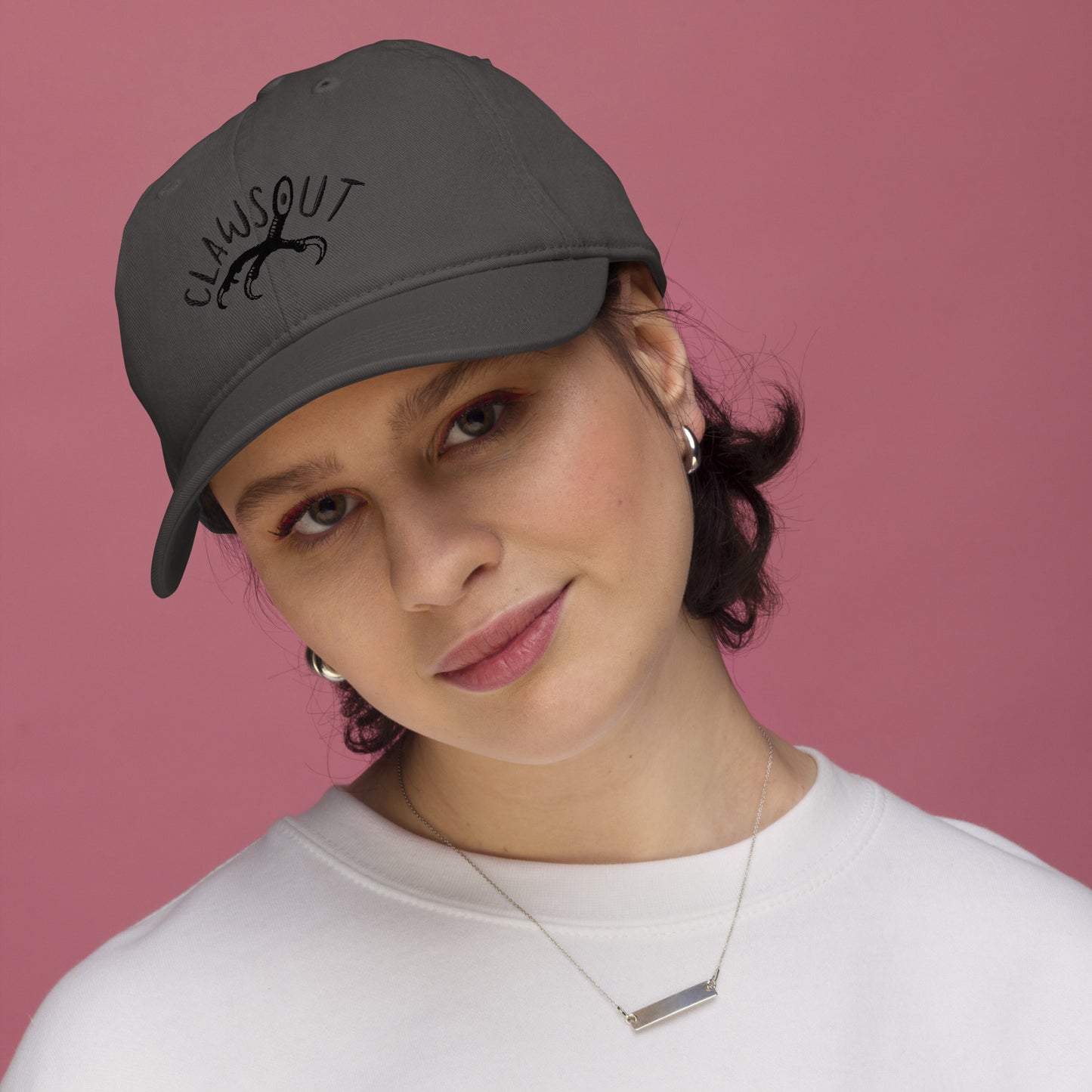 CLAWSOUT brand organic dad hat- black embroidery