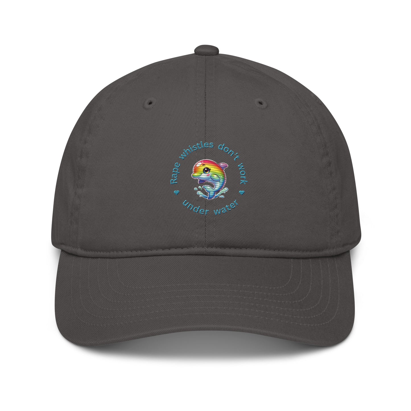 Funny dolphin rape whistle organic dad hat