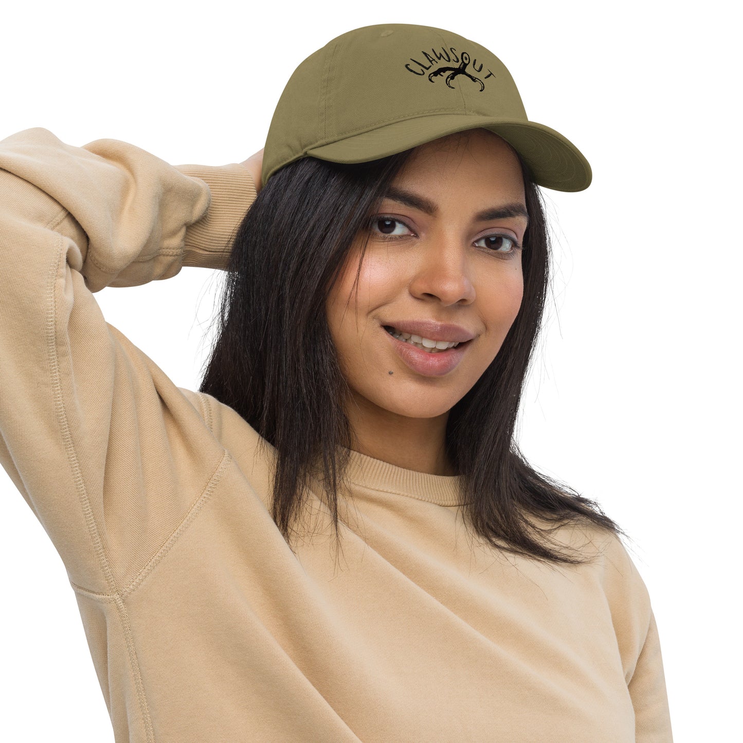 CLAWSOUT brand organic dad hat- black embroidery