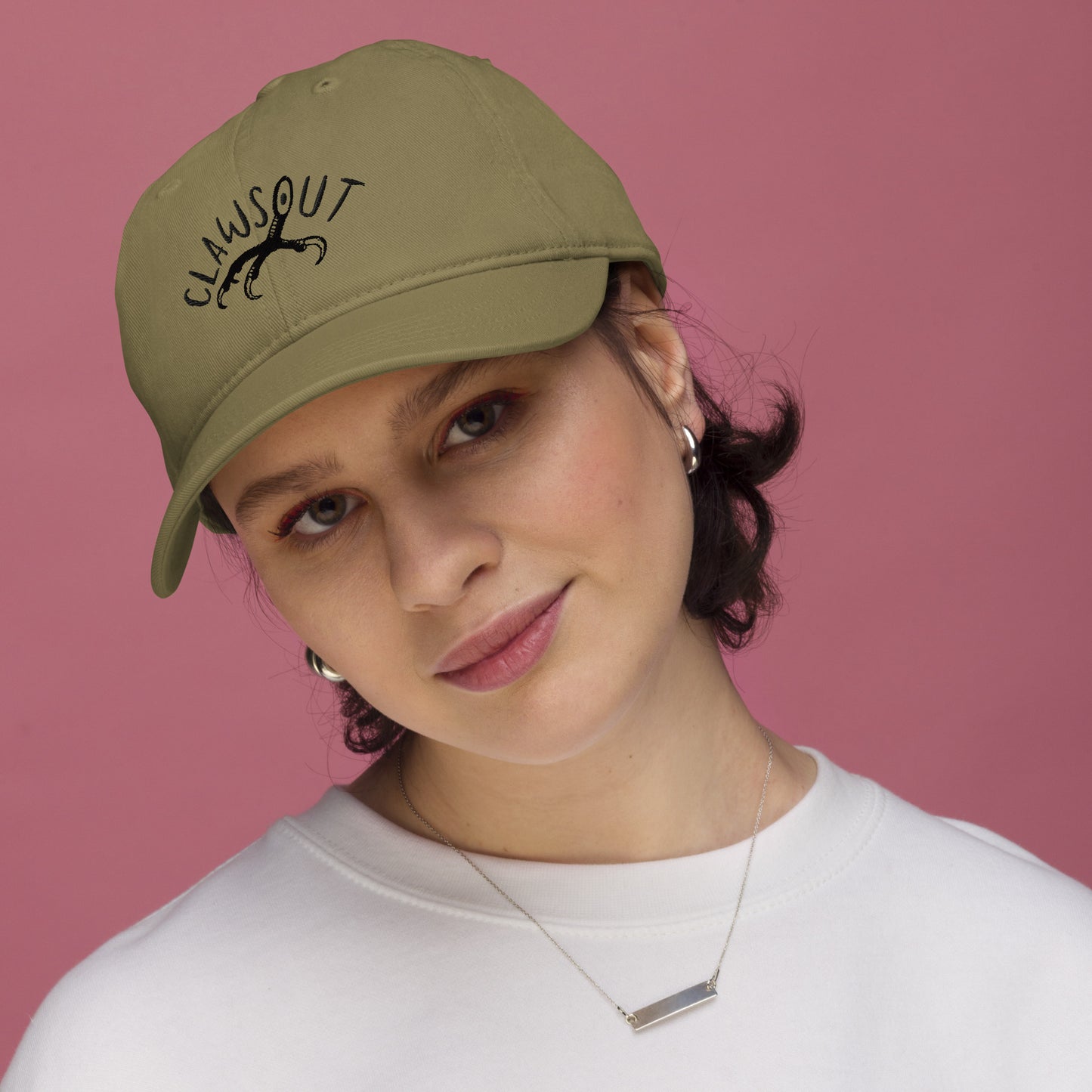 CLAWSOUT brand organic dad hat- black embroidery