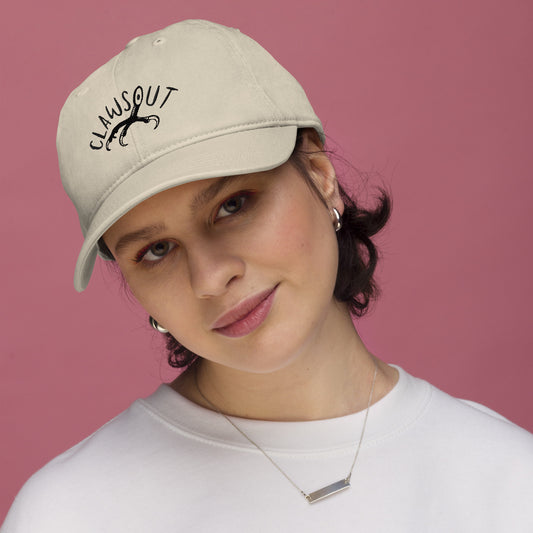 CLAWSOUT brand organic dad hat- black embroidery