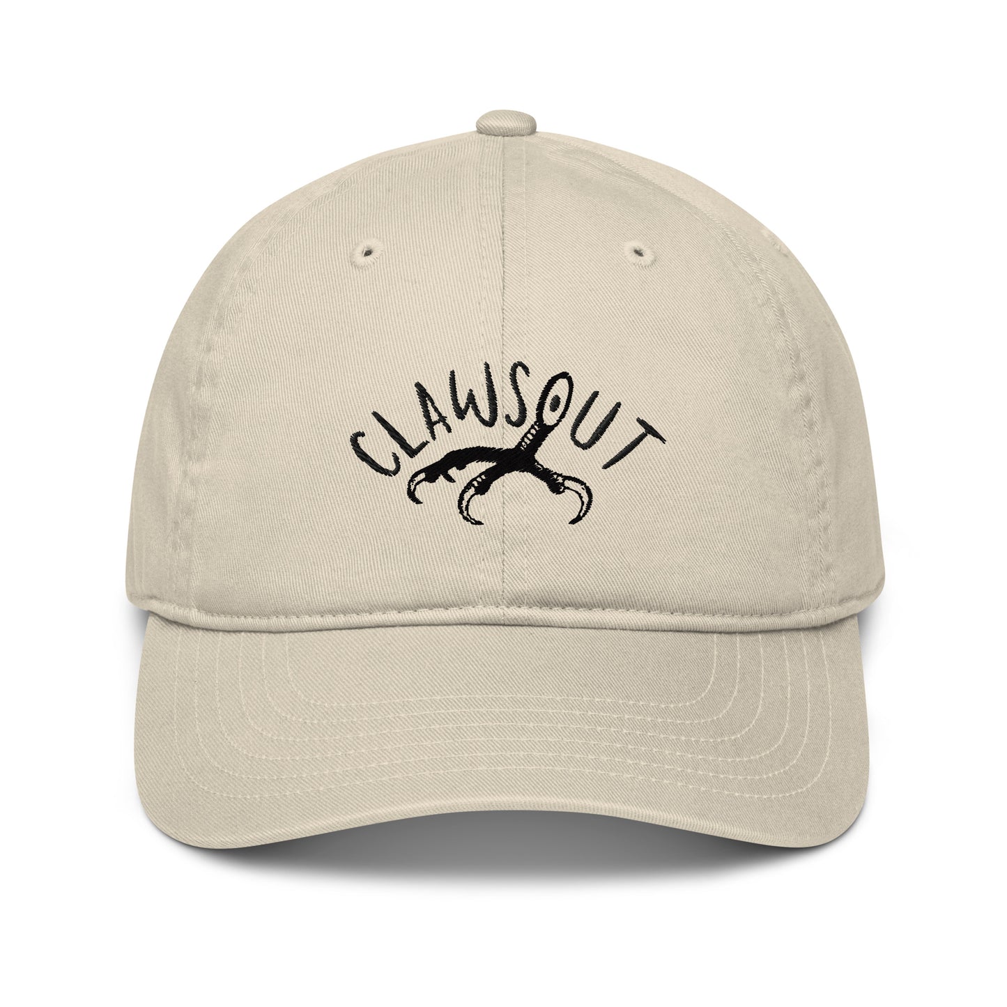 CLAWSOUT brand organic dad hat- black embroidery