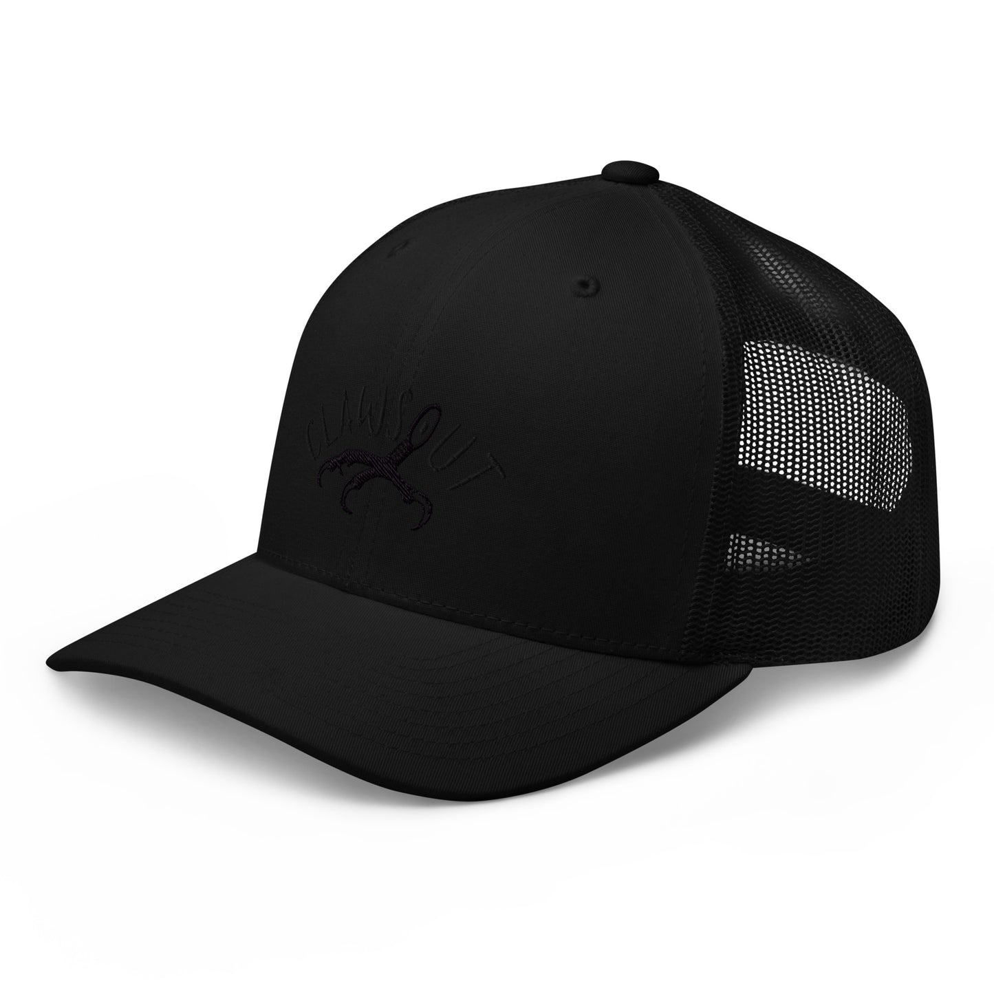 CLAWSOUT Brand Trucker Cap, black embroidery