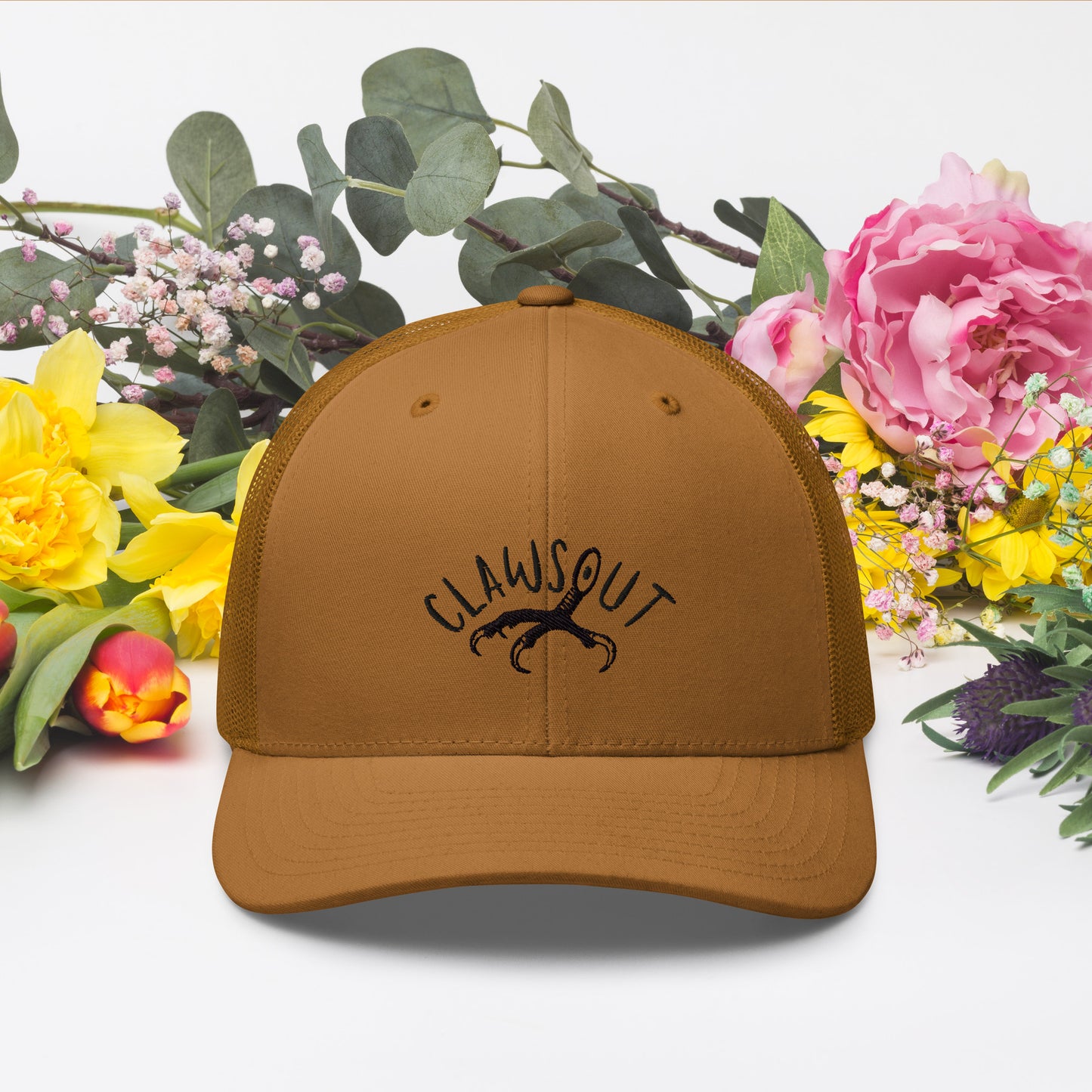 CLAWSOUT Brand Trucker Cap, black embroidery