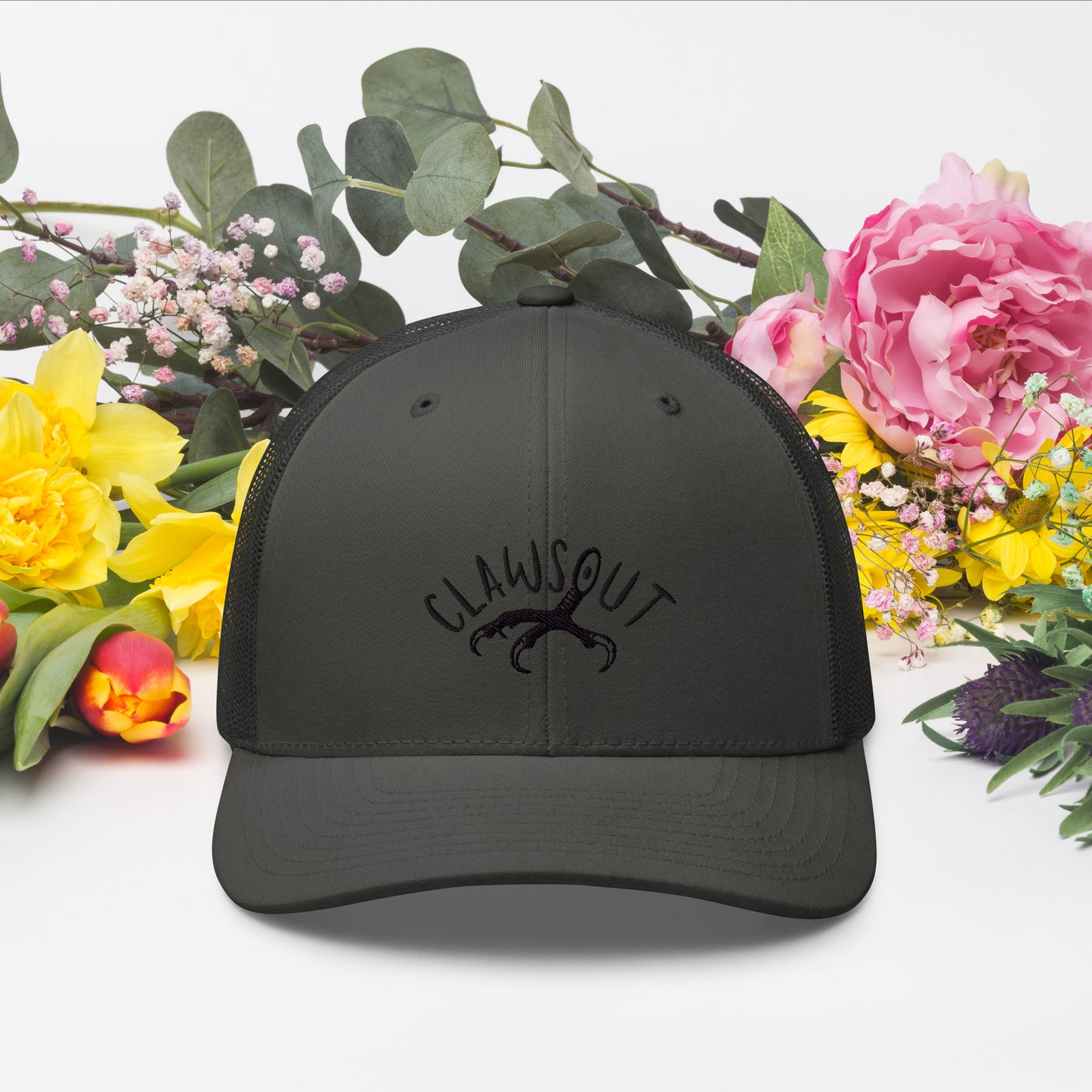 CLAWSOUT Brand Trucker Cap, black embroidery