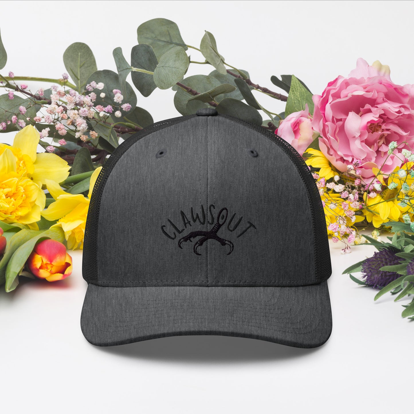 CLAWSOUT Brand Trucker Cap, black embroidery