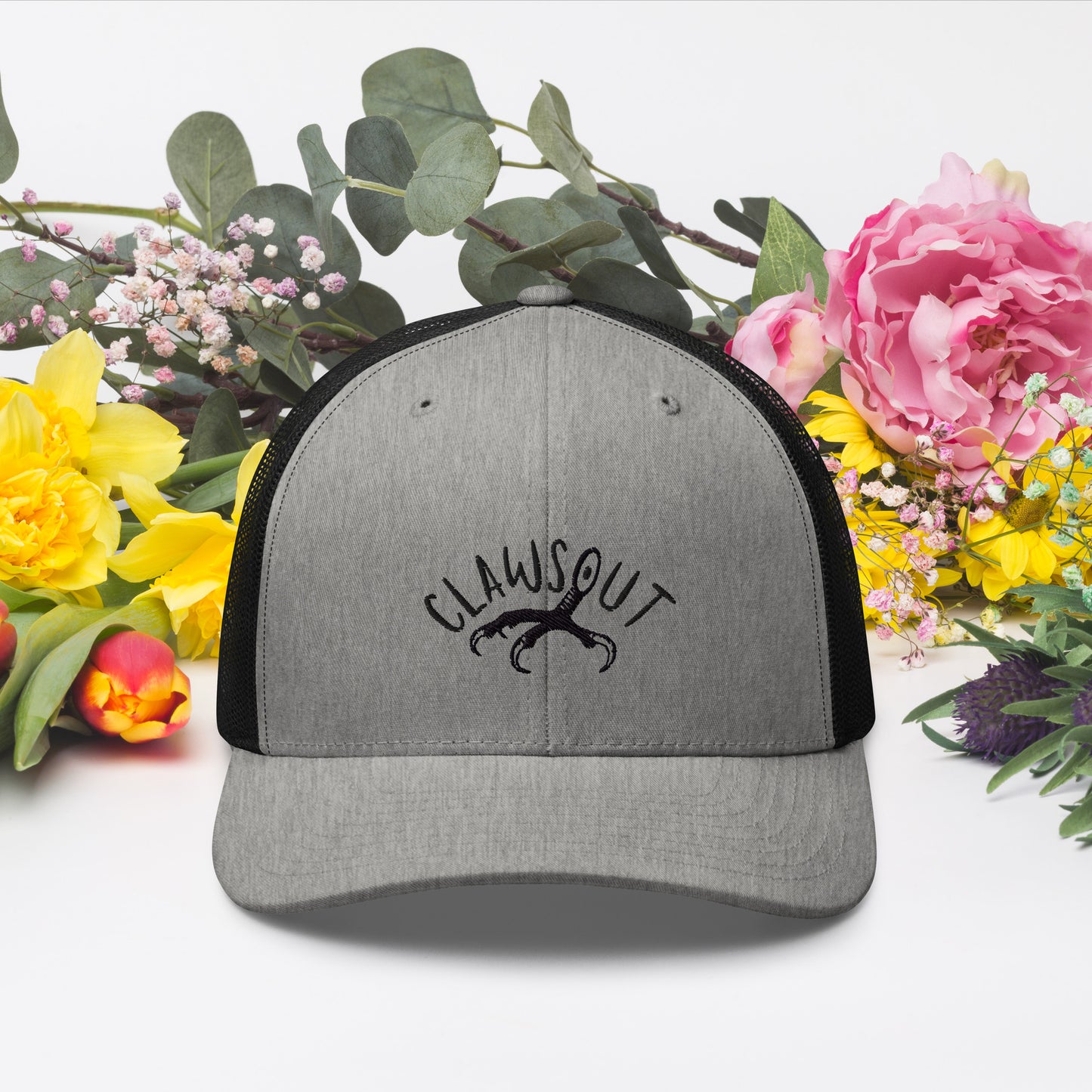 CLAWSOUT Brand Trucker Cap, black embroidery