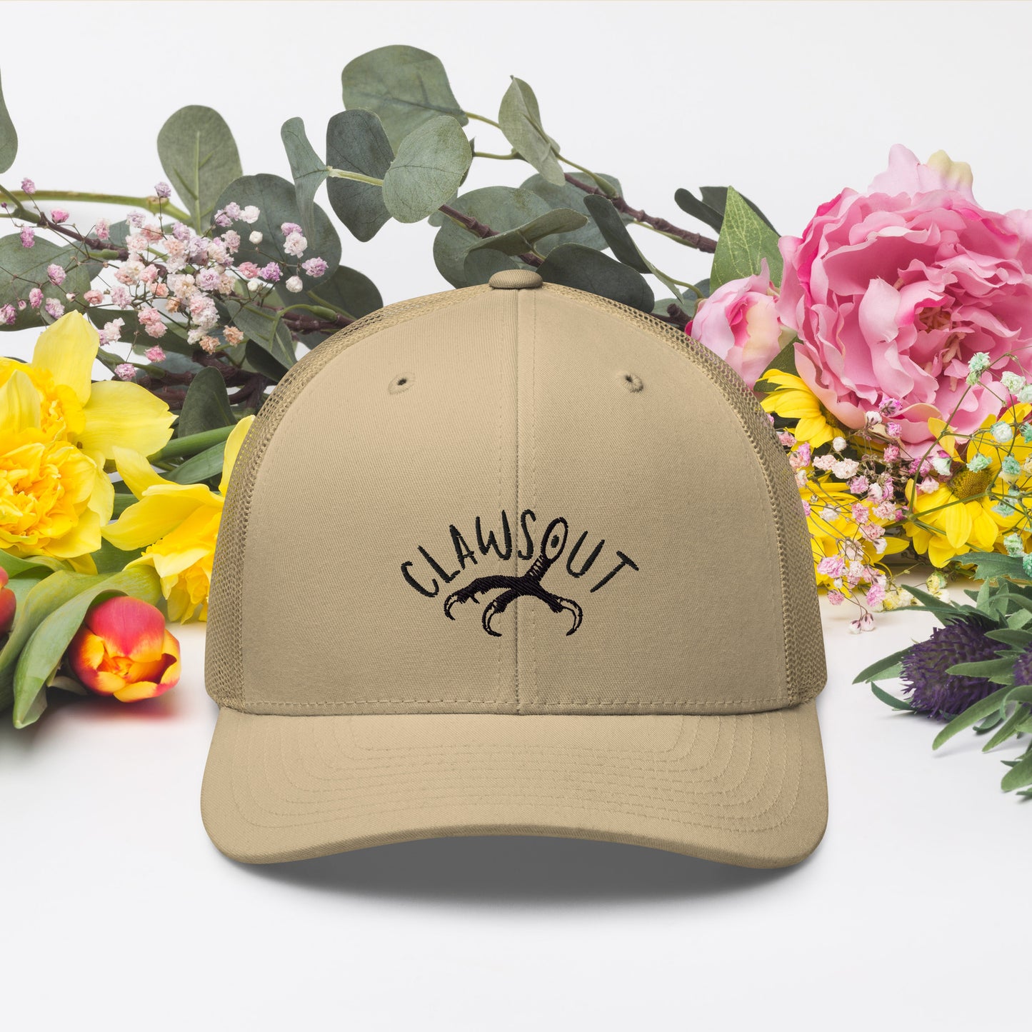 CLAWSOUT Brand Trucker Cap, black embroidery