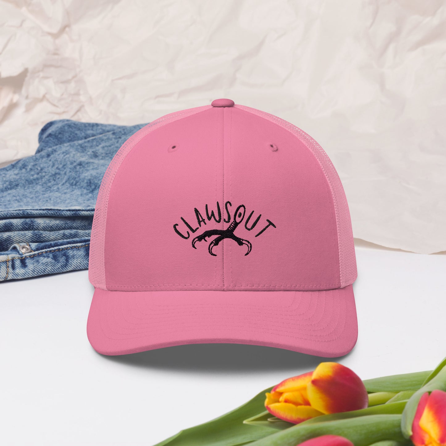 CLAWSOUT Brand Trucker Cap, black embroidery