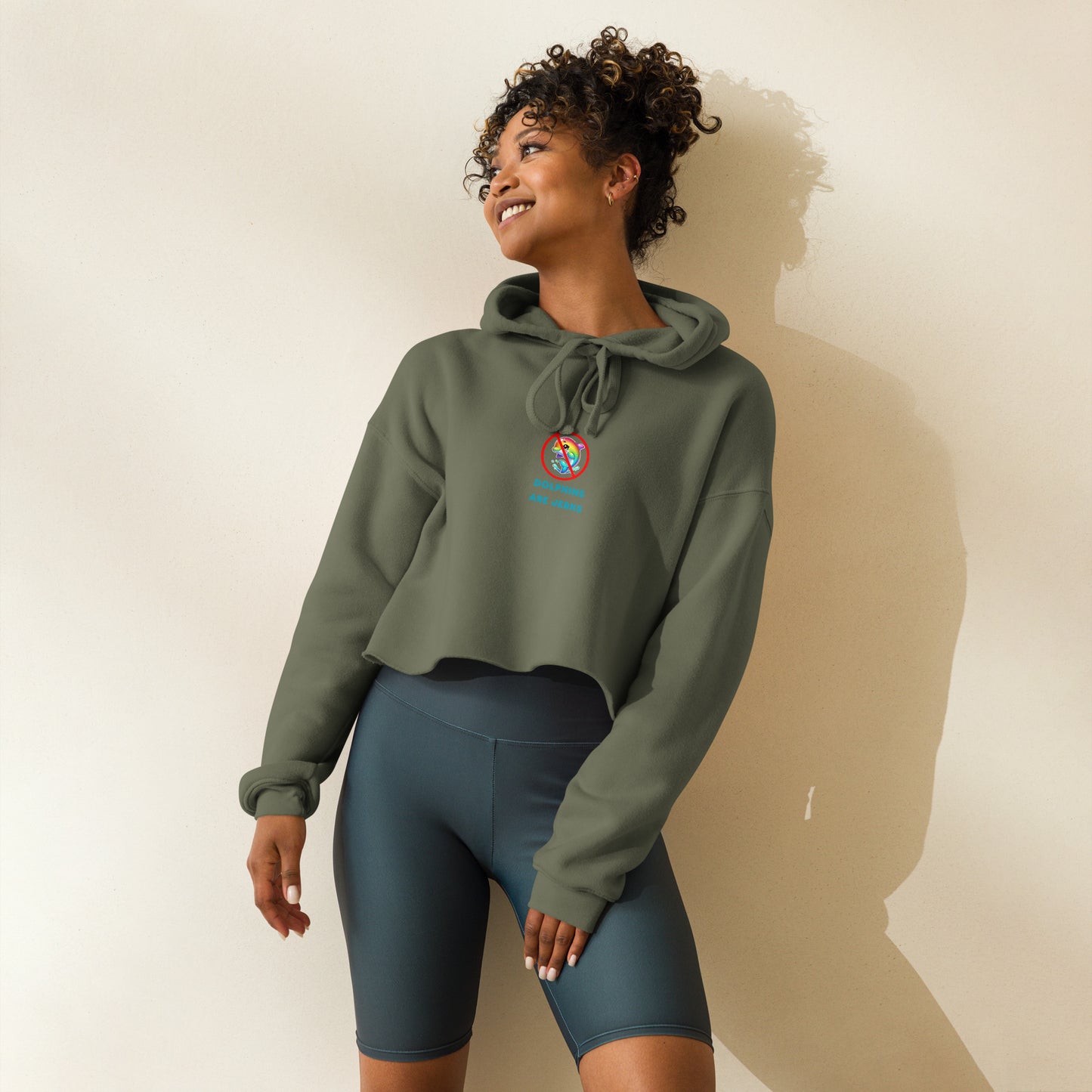 Anti-dolphin Crop Hoodie